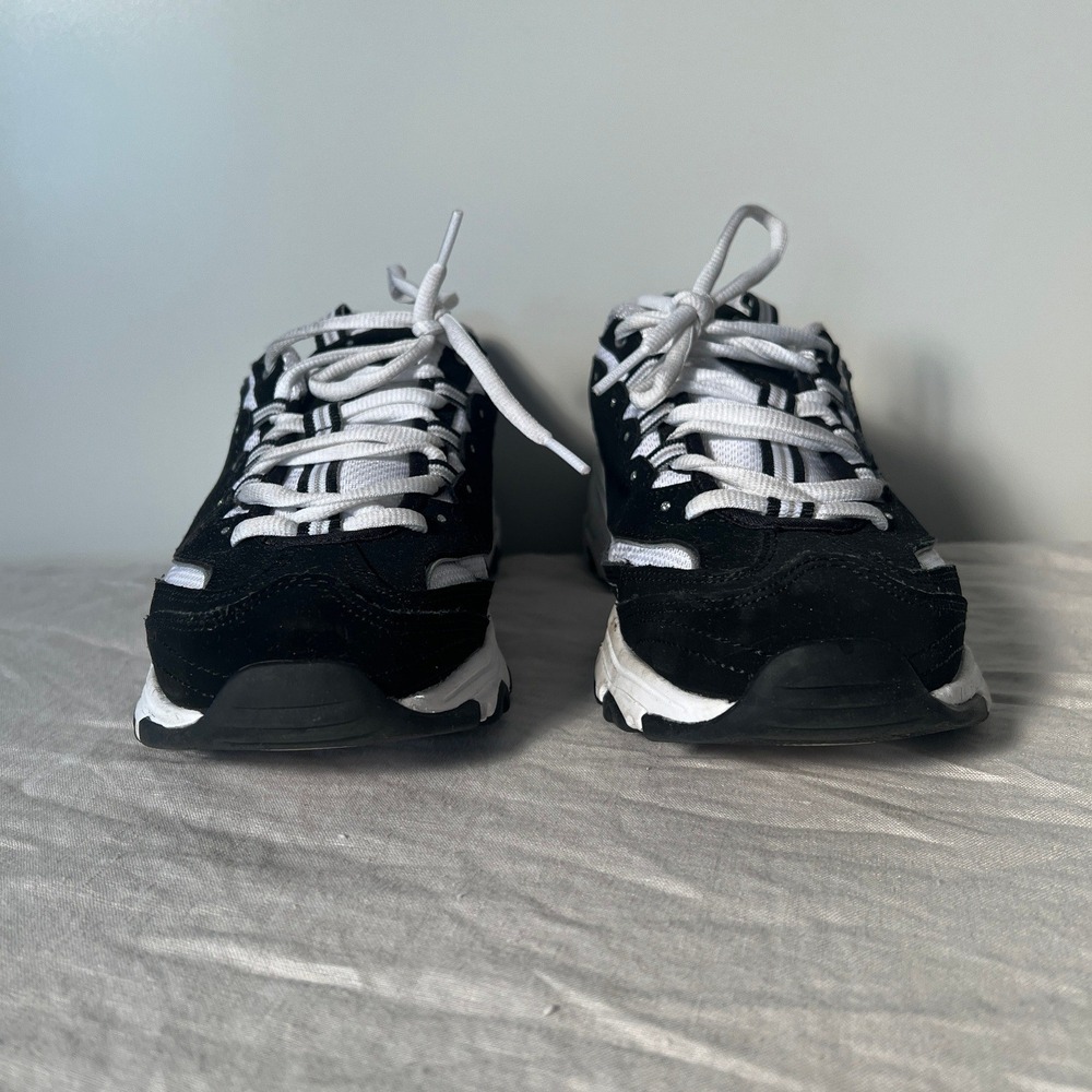 Cyber Y2K Skechers Black & White Chunky D'Lites Athletic Sneakers 8.5 Grunge
